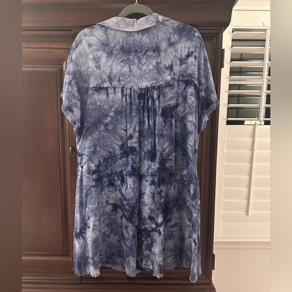 Blue Tie Dye Dress 👗 with Pockets! - Picture 3 of 4